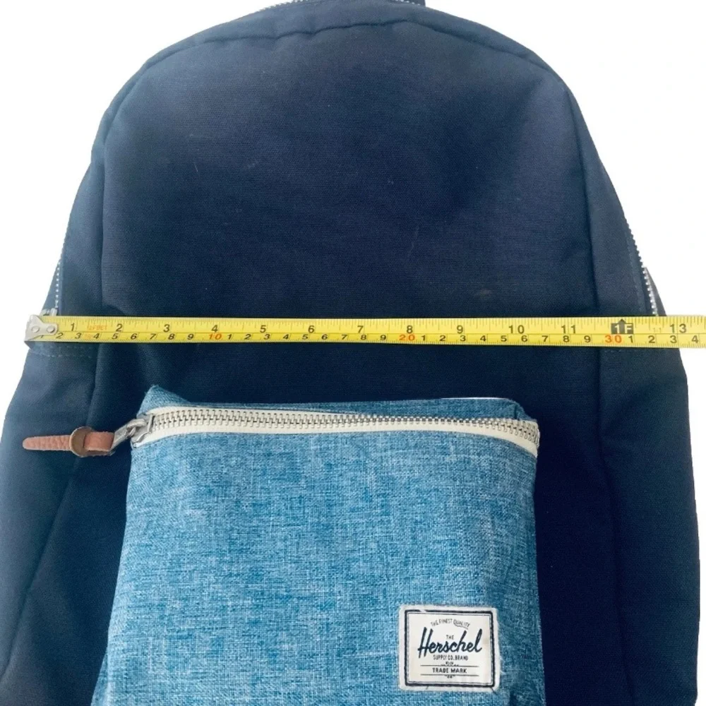 Herschel Supply Company Settlement Navy Backpack with Light Blue Front Pocket
